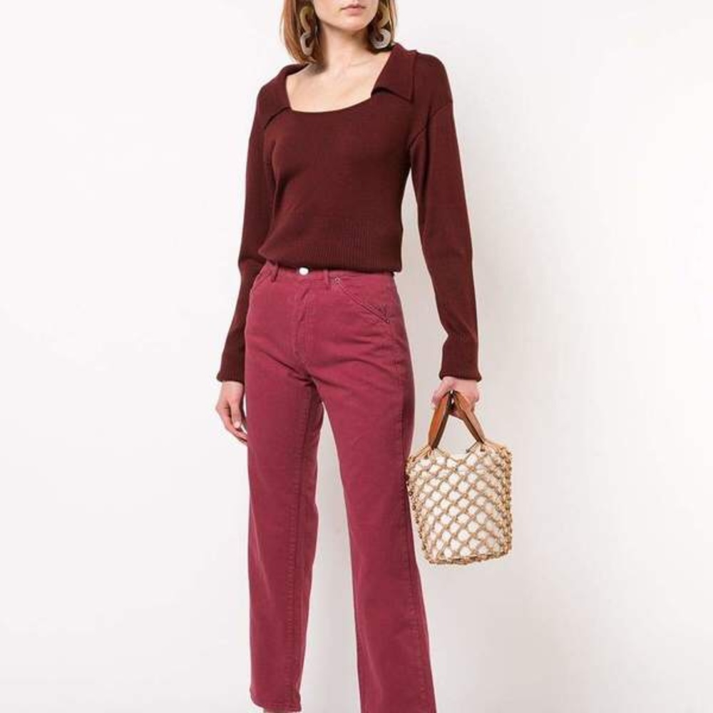 Jacquemus La Maile Priao Sweater (Burgundy)